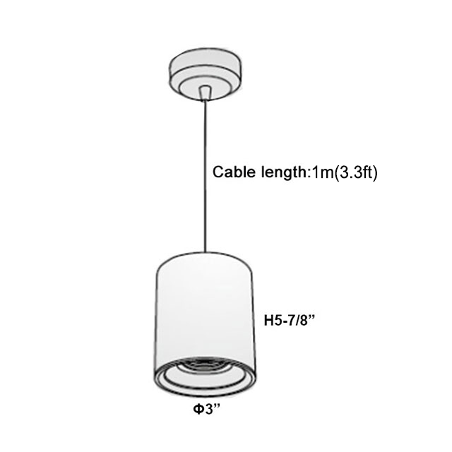 Master B Round ETL Pendant White+Black